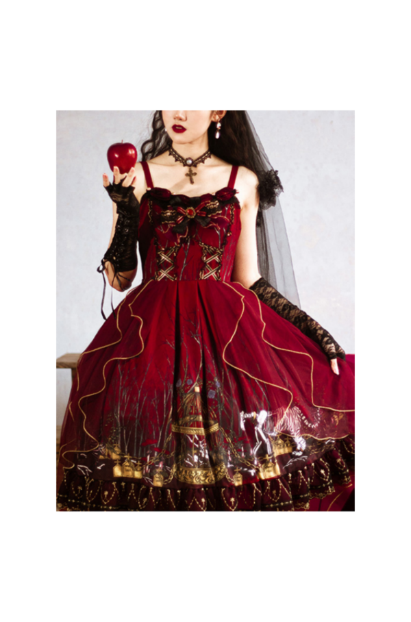 Decaying Forest Series JSK Retro Gothic Lolita Sling Dress