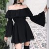 Women's Gothic Off-shoulder Falbala Flare Sleeve Dresses